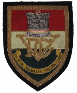 Blazer badge - 5th Royal Inniskilling Dragoon Guards Three colour with wire design