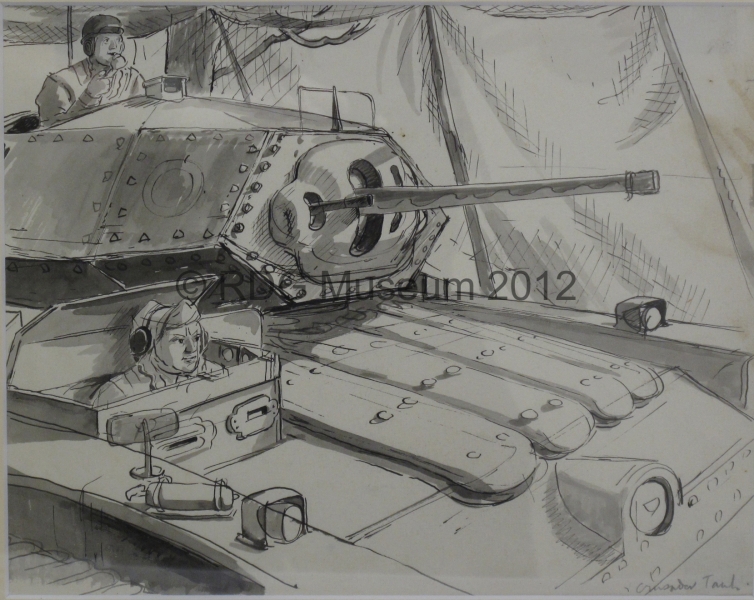 Covenanter tank undergoing maintenance, 1941.
